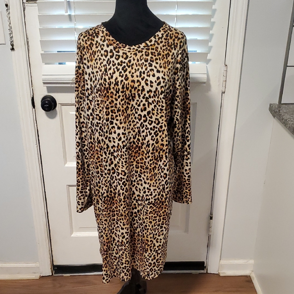 Absolutely Wild Animal Print Long Sleeve Dress
